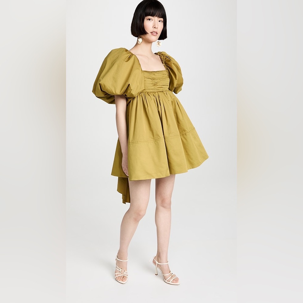 AJE Casabianca puffed-sleeve cotton dress